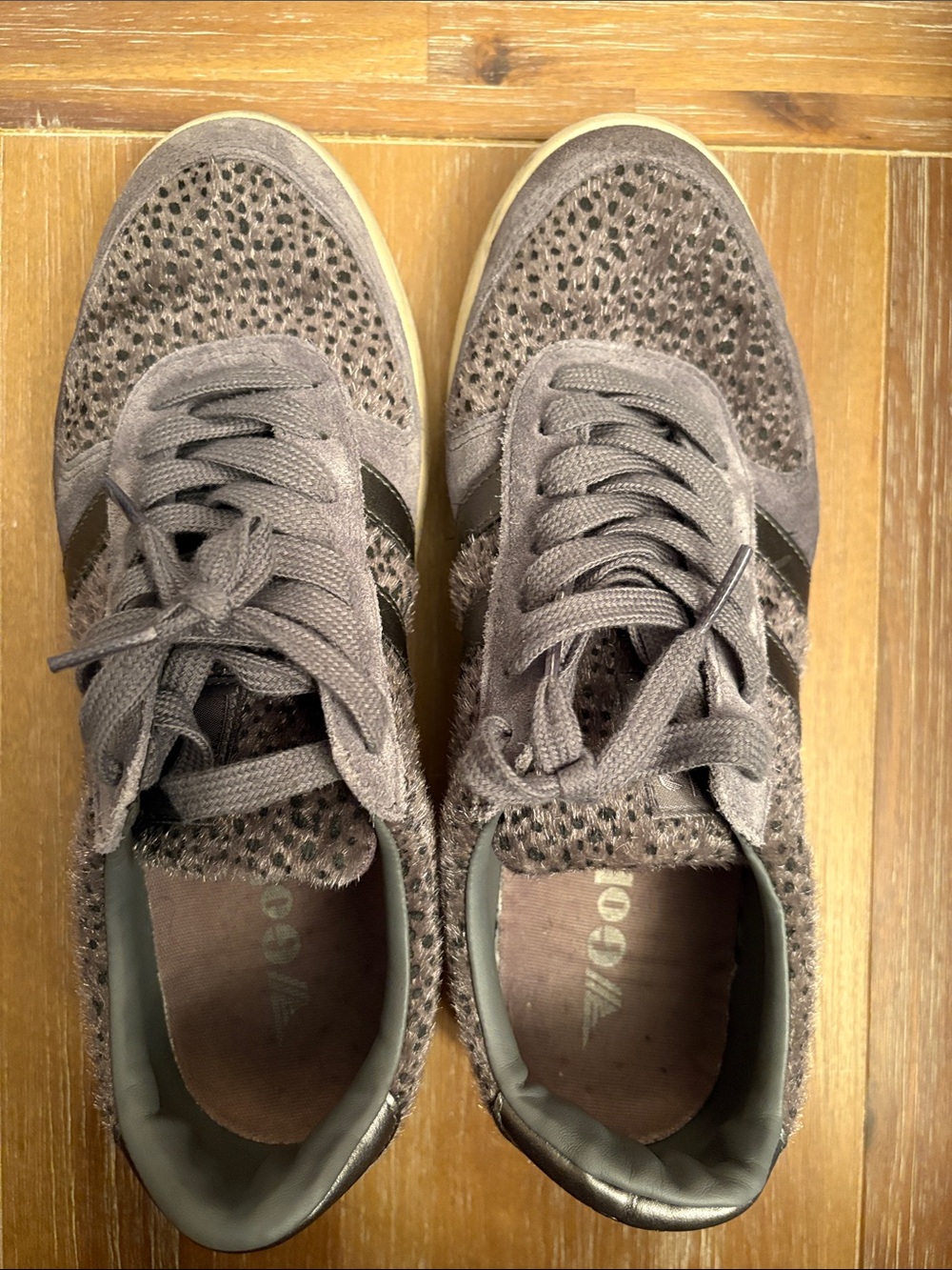 Gola Women's grey Perforated Suede Sneakers
